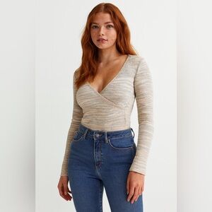 Madewell Multicolor Long Sleeve Wrap Top